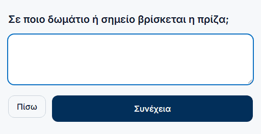 Μια δομημένη ερώτηση παρακολούθησης, προσαρμοσμένη στο είδος του προβλήματος που επέλεξε ο πελάτης.